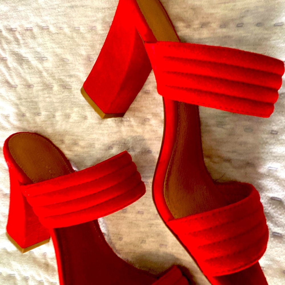 Red Red Simple Nordstrom Halogen Heels - image 2